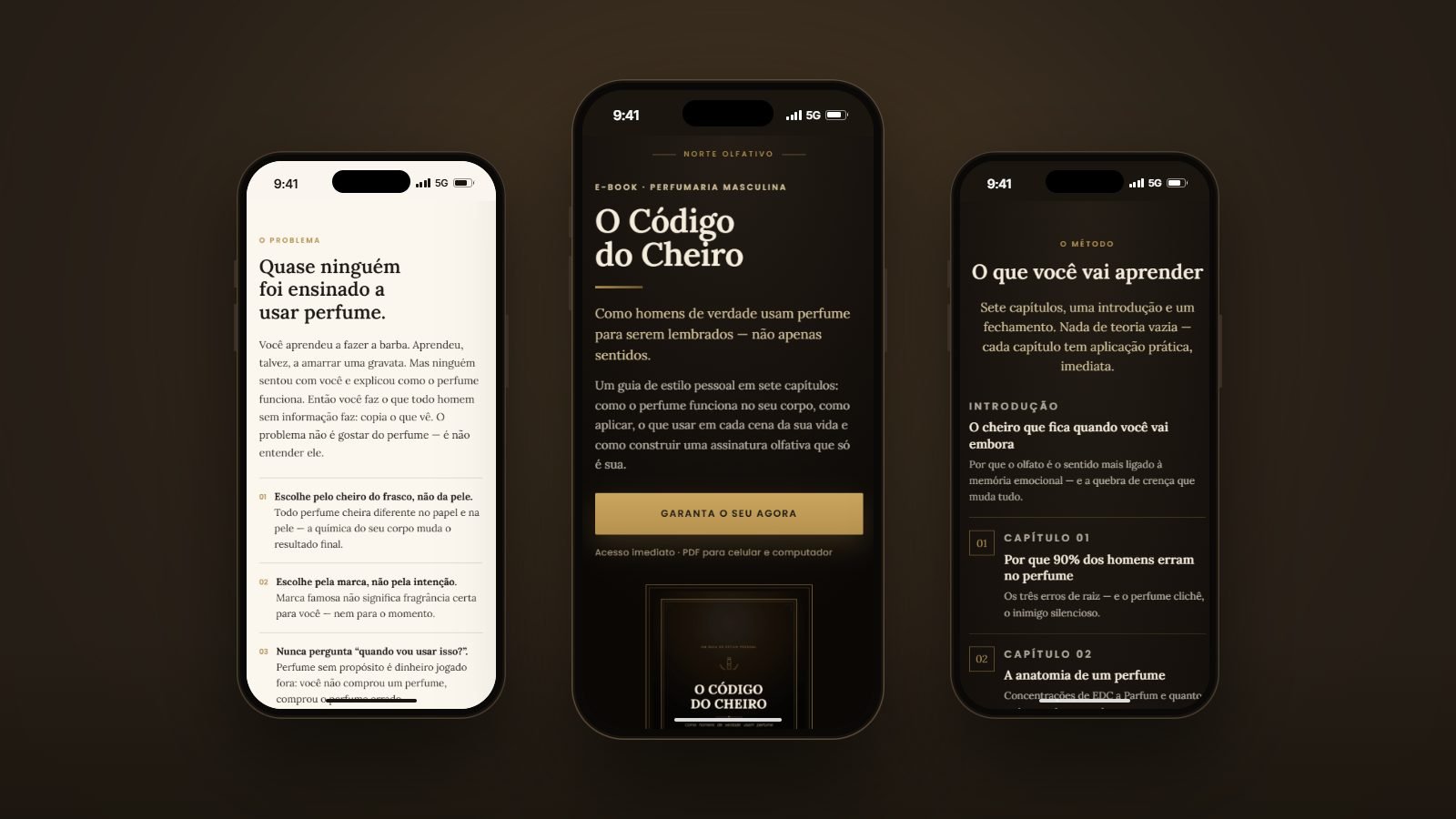 Landing page in a phone mockup